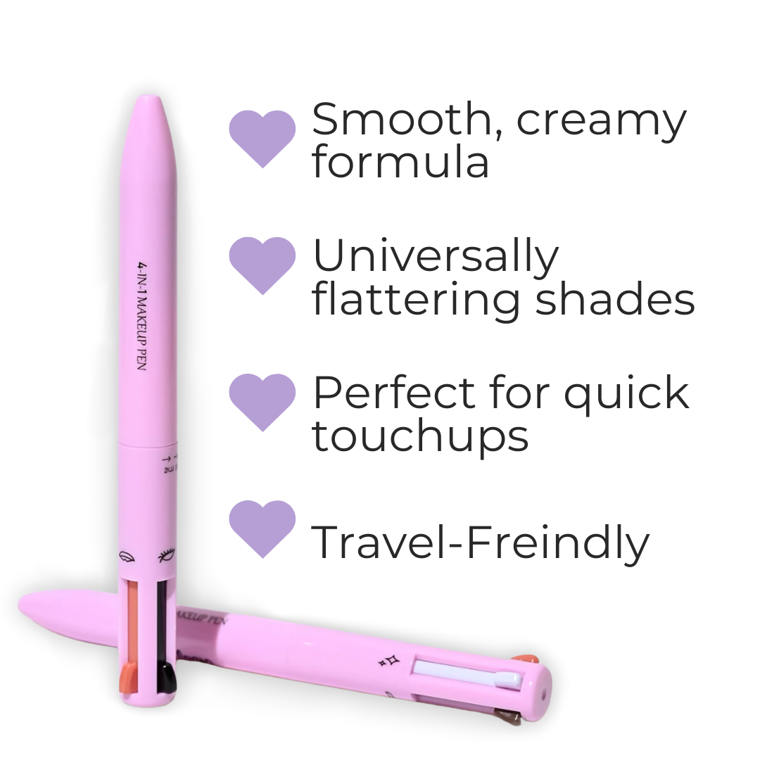 two  4-in-1 Makeup Pen shown one is horizontal and one is vertically placed