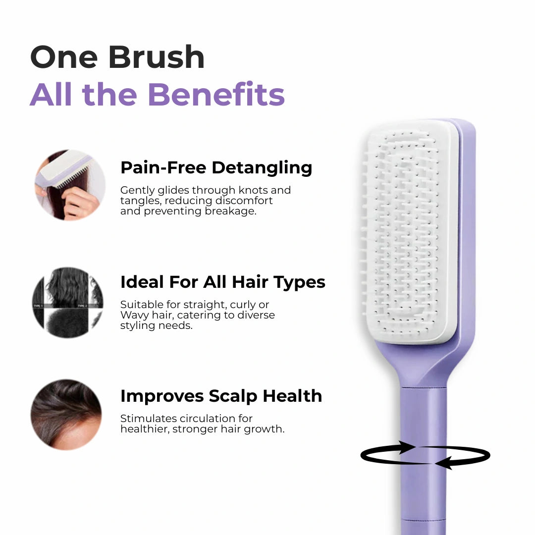 Brisella™ – Self-Cleaning, Anti-Frizz Hair Brush